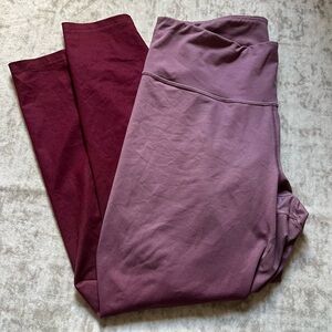 Old Navy High Rise Burgundy Purple Ombré Leggings XL Workout Activewear